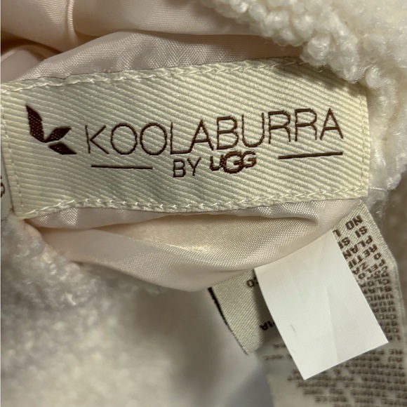 REVERSIBLE WINTER WHITE JACKET KOOKABURRA BY UGG.  SHERPA/QUILTED SNAP CLOSURE - Picture 10 of 11